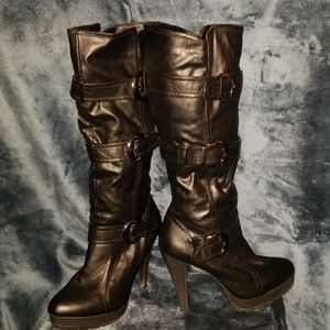 Justfab heeled biker boot